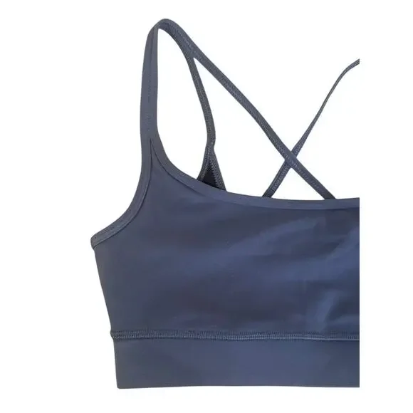 VUORI Mind Set Strappy Sports Bra Stone Blue Color Light Support Size XS MINT! - Picture 3 of 9